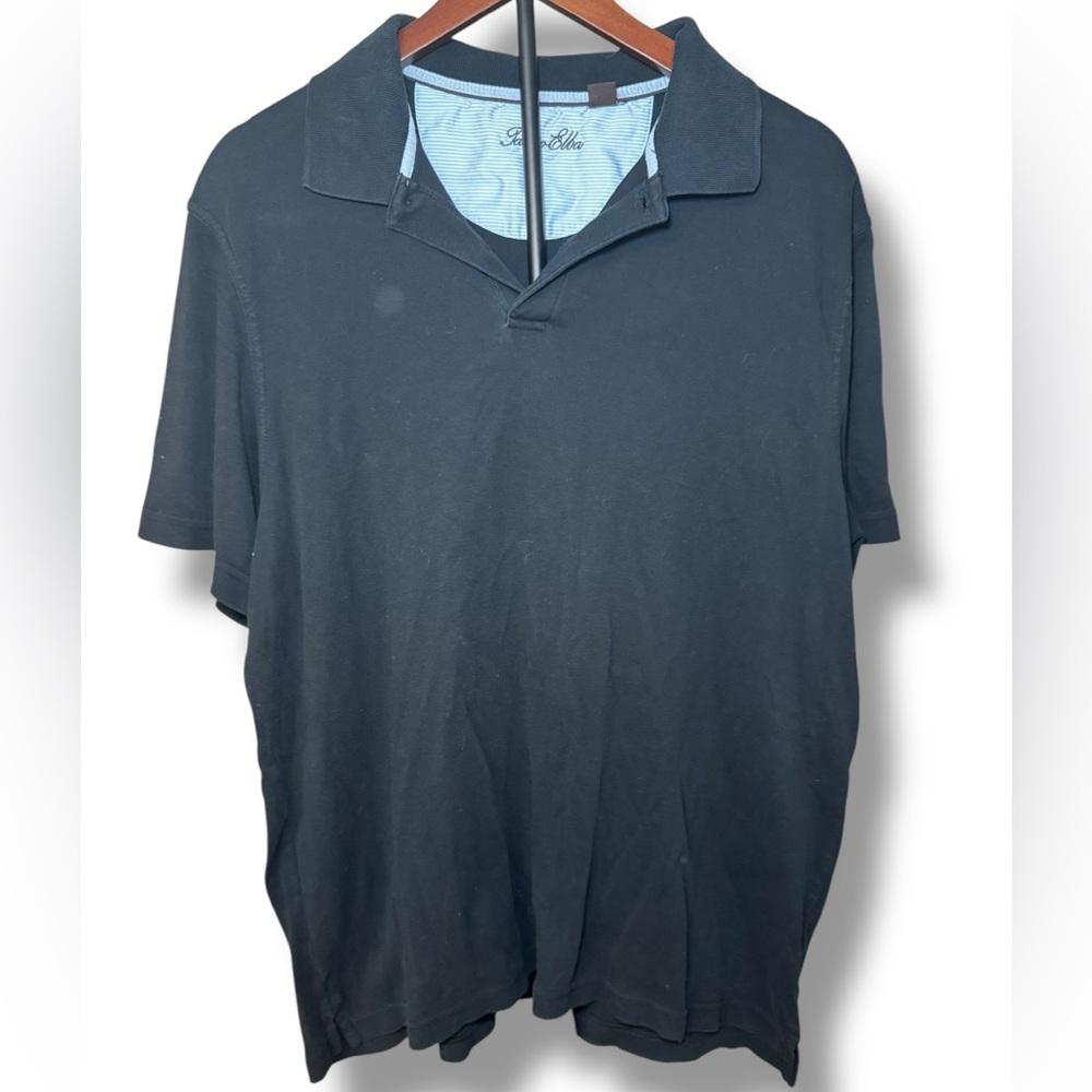 Tasso Elba Shirt, Men's Size Large, Black, Short Sleeve, Polo